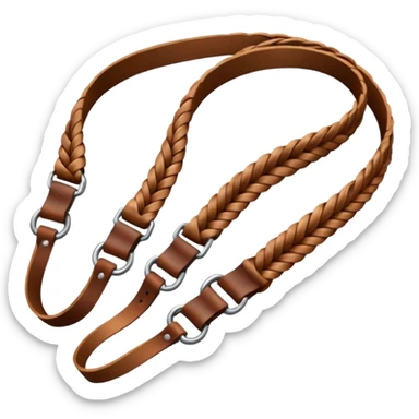 A simple sling made of braided leather straps.













 sticker