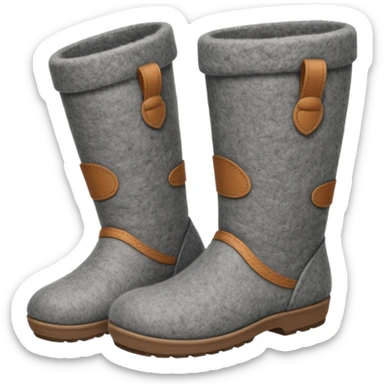 felt boots made entirely of felted wool without soles sticker