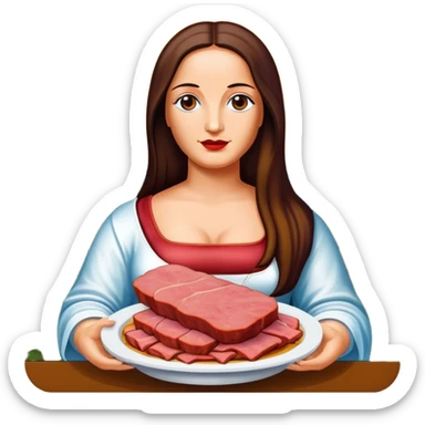 pop art monalisa SPAM meat slop landscape  sticker