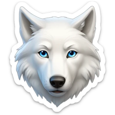 white wolf with blus eyes sticker