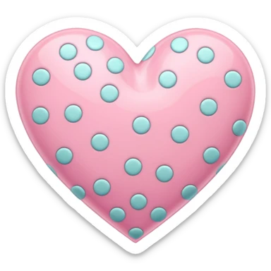 pastel heart with a polka dot pattern sticker