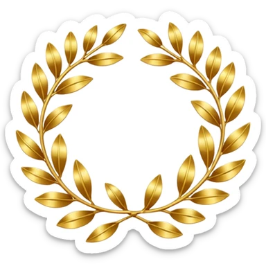 Golden laurel wreath sticker