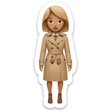 Full body Woman wearing Burberry coat sticker