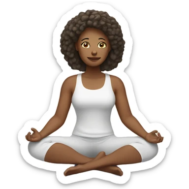 one white woman sitting in yoga pose sticker