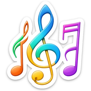 signos de musica de colores sticker