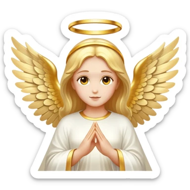 Divine figure with glowing halo and angelic wings sticker