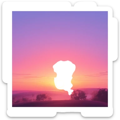 Shiny warm colored pastel rose-pink-lavender-violent-gradient sunset aesthetic realistic real life scenery landscape sunrise aesthetic landscape scenery scenic background sticker