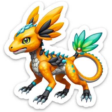 Meloetta-Greymon-Trico-Pokémon-Fakémon-fusion-hybrid-creature sticker