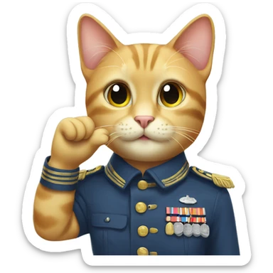 saluting cat sticker