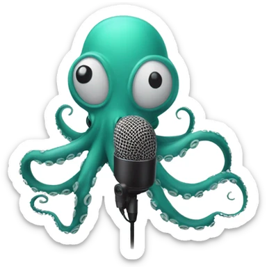 Octopus talking into microphone  sticker