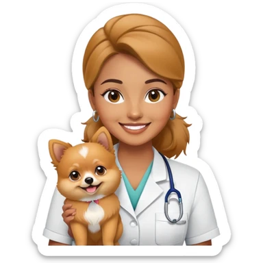 brazilian veterinary nurse with lulu pomeranian sticker