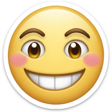 Smile emoji but with a heart instead of a mouth sticker