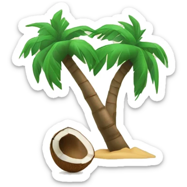 palm tree and falling coconuts  sticker