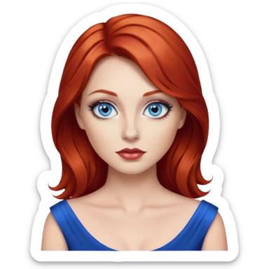red hair big blue eyes glamorous  sticker