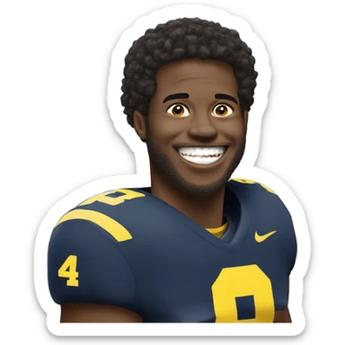 Michigan football player laughing Ohio state player sticker
