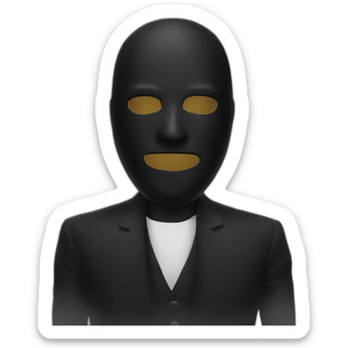 black mask, no eyeholes sticker