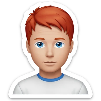 Brian Littrell blue eyes, red hair, white outfit sticker