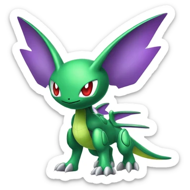 Cool Edgy Chibi Legendary Shiny Fakemon-Pokémon-Genesect-Flygon With Full Body Detailed High Quality sticker