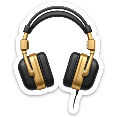Icon of headphones with square ear pads in the Marshall style. sticker