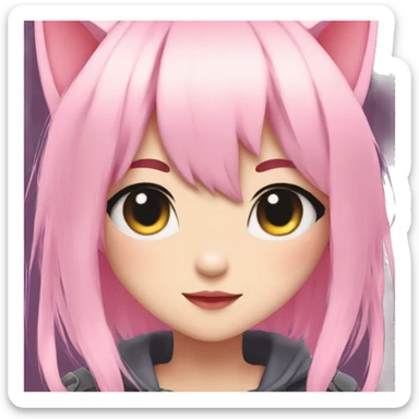 Edgy Kawaii Cute Cool Beautiful Elegant Pretty Anime Catgirl sticker
