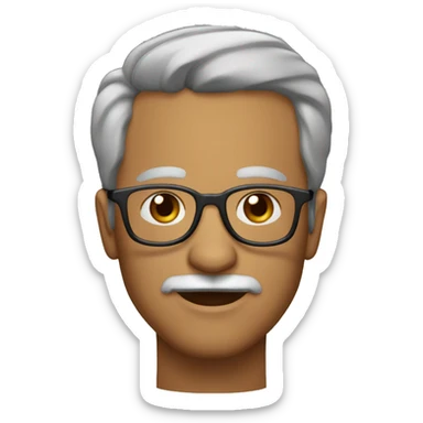 HOMEM 54 ANOS CABELOS CASTANHOS CURTOS, BARBA BEM FEITA OCULOS DE GRAU sticker