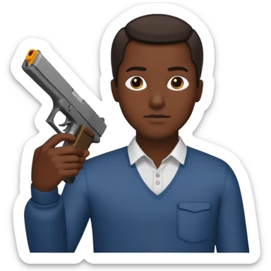 thug holdin glock sticker