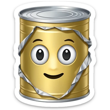 crumpled tin can sticker