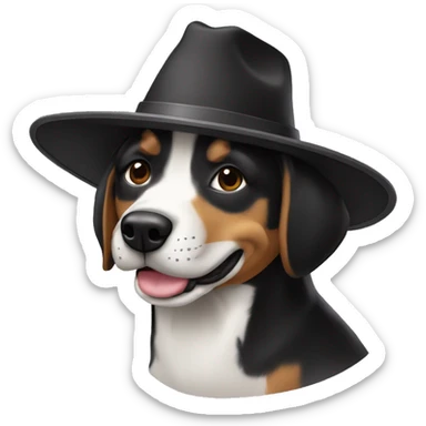 perro  raza pinsher negro pequeño con sombrero de cumpleaños sticker