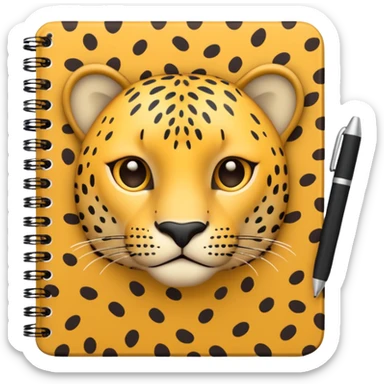 leopard patterned notebook sticker