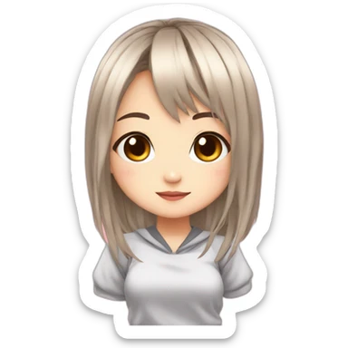 Anime girl kawaii chibi sticker