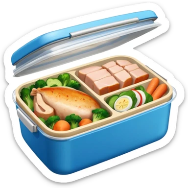"mister energy" is a chain store selling healthy food, such as chicken, pork, or fish with vegetables.
create a logo without a person for this.
it's basically a lunch box iwth a clear lid on top sticker