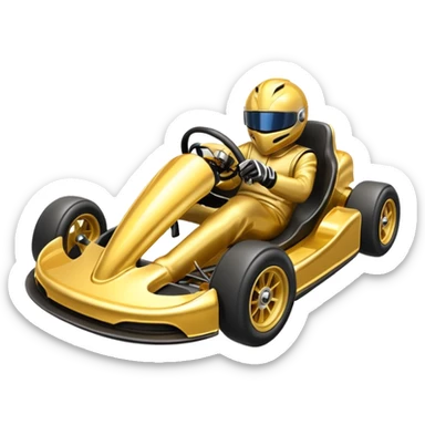 Volant karting seul en or sticker