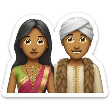 Fille indienne en couple avec garçon algérien sticker