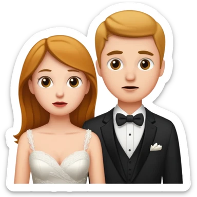 confused newlywed couple sticker
