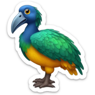 colored dodo like a parot sticker