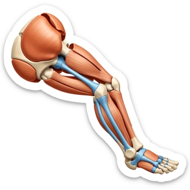 Articulacion de la rodilla en flexión mostrando los ligamentos  sticker