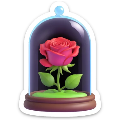 Enchanted rose in glass case from Beauty and the Beast sticker