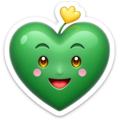 corazon verde oscuro sticker