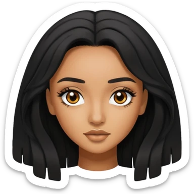 Leigh-Anne Pinnock brown eyes, black long hair sticker