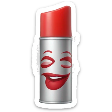 aerosol con un logo de labios rojos  sticker