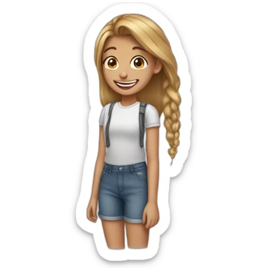 Teen with braces girl sticker