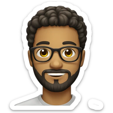 young brazilian man with beard and glasses sticker
