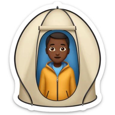 Tall Oval Narrow Pop up one person tent black sticker