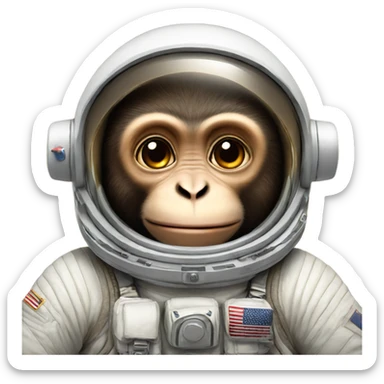 astronaut monkey sticker