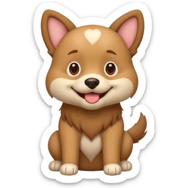 cute emoji-style dog with several resumes in its mouth, happy and proud, no hands or extra limbs, simple bold lines sticker
