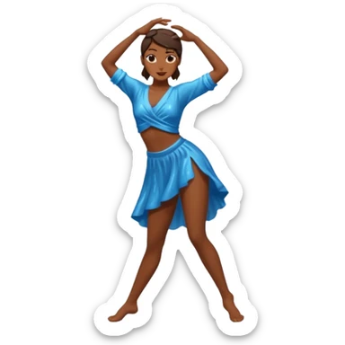Brown silhouette female dancer in the rain sticker