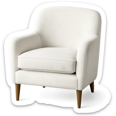 white velvet armchair sticker