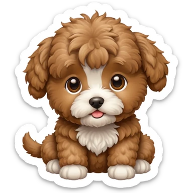 maltipoo brown puppy  sticker