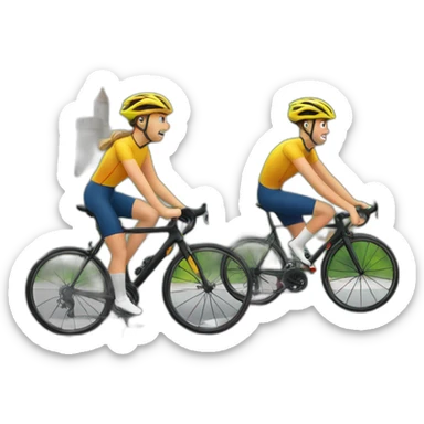 2 cyclists near a castle sticker