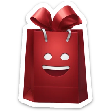 Dark red gift bag sticker